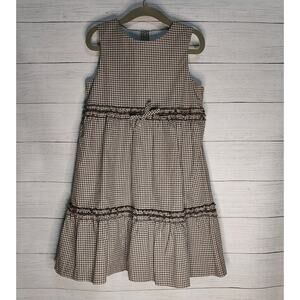 Jacadi Girls Gingham Print Dress Size 4